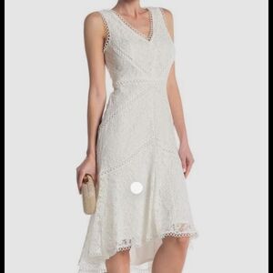 Taylor White Lace High Low Dress Size 6